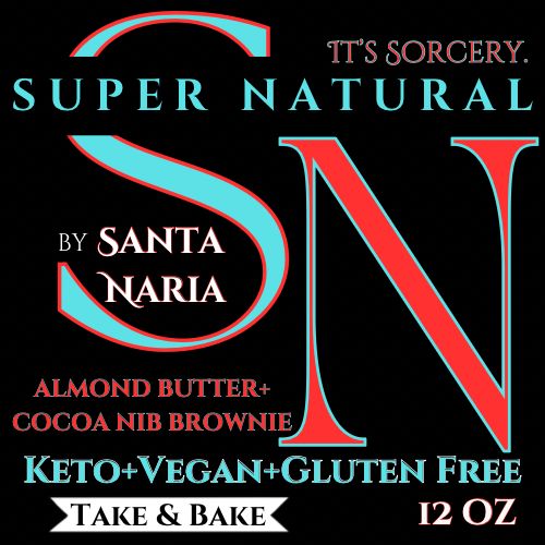 Super Natural brownie label, black