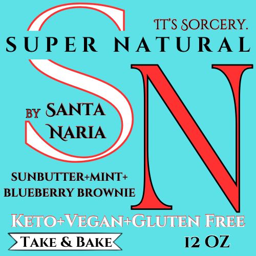 Super Natural brownie label, blue